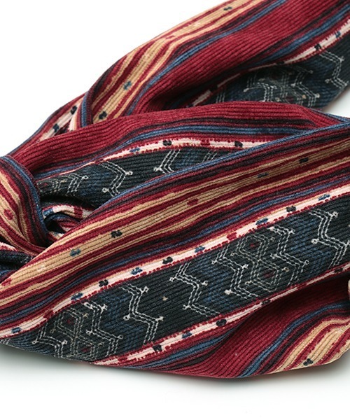 チチカカ（チチカカ）の「ストライプコーデュロイヘアバンド（ヘアバンド・レディース・ネイビー/レッド/オレンジ・FREE）」の12枚目の写真