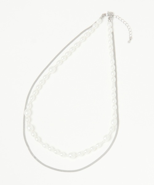 GLOBAL WORK（グローバルワーク）の「パールチェーンネックレス/217159（ネックレス・レディース・ライトグレー/ゴールド・FREE）」の10枚目の写真