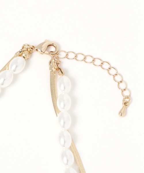 GLOBAL WORK（グローバルワーク）の「パールチェーンネックレス/217159（ネックレス・レディース・ライトグレー/ゴールド・FREE）」の3枚目の写真
