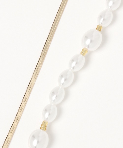GLOBAL WORK（グローバルワーク）の「パールチェーンネックレス/217159（ネックレス・レディース・ライトグレー/ゴールド・FREE）」の9枚目の写真