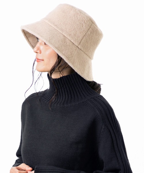 QUEENHEAD(クイーンヘッド)の「シャギーバケットハット(ハット・レディース・グレー/ラベンダー/ベージュ/チャコール・FREE)」の4枚目の写真