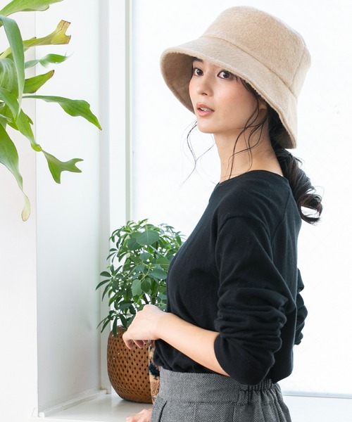 QUEENHEAD(クイーンヘッド)の「シャギーバケットハット(ハット・レディース・グレー/ラベンダー/ベージュ/チャコール・FREE)」の17枚目の写真