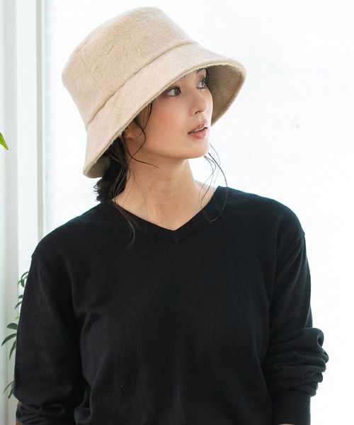 QUEENHEAD(クイーンヘッド)の「シャギーバケットハット(ハット・レディース・グレー/ラベンダー/ベージュ/チャコール・FREE)」の22枚目の写真