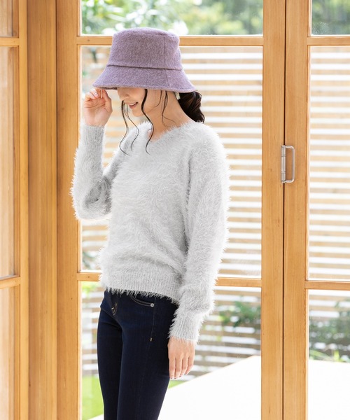 QUEENHEAD(クイーンヘッド)の「シャギーバケットハット(ハット・レディース・グレー/ラベンダー/ベージュ/チャコール・FREE)」の18枚目の写真