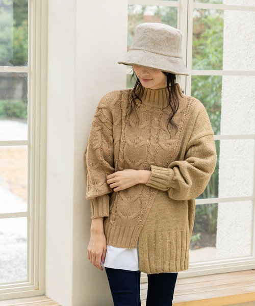 QUEENHEAD(クイーンヘッド)の「シャギーバケットハット(ハット・レディース・グレー/ラベンダー/ベージュ/チャコール・FREE)」の13枚目の写真