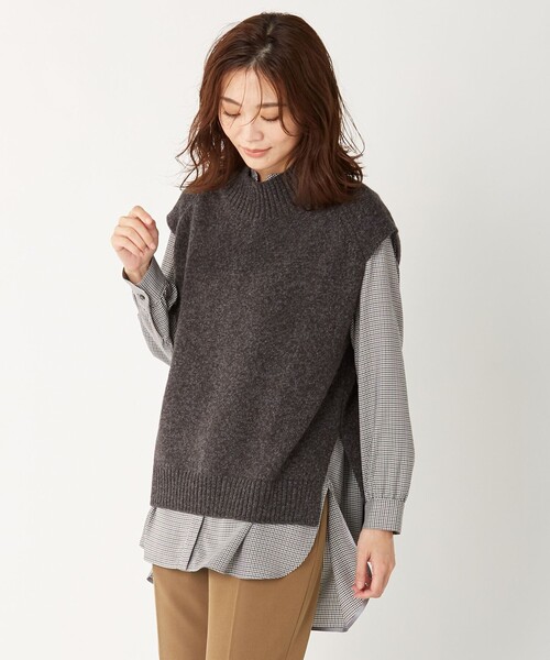 J.PRESS(ジェイプレス)の「【WEB限定カラーあり・洗える】AZALEA ニットベスト(ベスト・レディース・サックスブルー系/ブラック系/グレー系/ブラウン系/ベージュ系・T15/T13)」の8枚目の写真