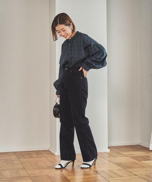 coen（コーエン）の「チェック柄ギャザーブラウス（シャツ/ブラウス・レディース・ダークグリーン/レッド・M/L）」の8枚目の写真