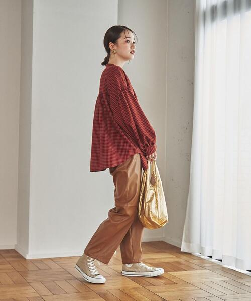 coen（コーエン）の「チェック柄ギャザーブラウス（シャツ/ブラウス・レディース・ダークグリーン/レッド・M/L）」の7枚目の写真