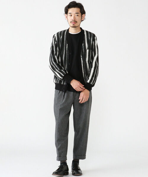 BEAMS PLUS(ビームスプラス)の「BEAMS PLUS / ストライプ ボア フリース カーディガン(カーディガン/ボレロ・メンズ・ブラック/ブラウン・SMALL/MEDIUM/X-LARGE/LARGE)」の5枚目の写真