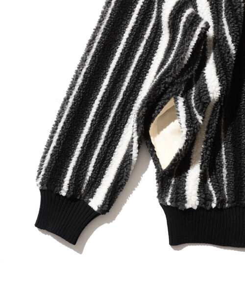 BEAMS PLUS(ビームスプラス)の「BEAMS PLUS / ストライプ ボア フリース カーディガン(カーディガン/ボレロ・メンズ・ブラック/ブラウン・SMALL/MEDIUM/X-LARGE/LARGE)」の21枚目の写真