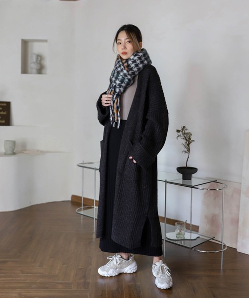 セール ロングニットカーディガン ノーカラーコート Une Mansion ユヌマンション のファッション通販 Zozotown