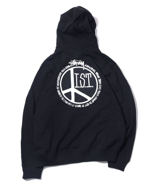 STUSSY（ステューシー）の「STUSSY/ステューシー PEACE DOT HOOD 裏起毛 フーディー バックプリント ブランドロゴ（パーカー・メンズ・ブラック/アッシュグレー・L/XL/M）」の14枚目の写真
