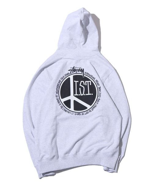 STUSSY（ステューシー）の「STUSSY/ステューシー PEACE DOT HOOD 裏起毛 フーディー バックプリント ブランドロゴ（パーカー・メンズ・ブラック/アッシュグレー・L/XL/M）」の11枚目の写真