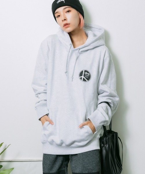 STUSSY（ステューシー）の「STUSSY/ステューシー PEACE DOT HOOD 裏起毛 フーディー バックプリント ブランドロゴ（パーカー・メンズ・ブラック/アッシュグレー・L/XL/M）」の21枚目の写真