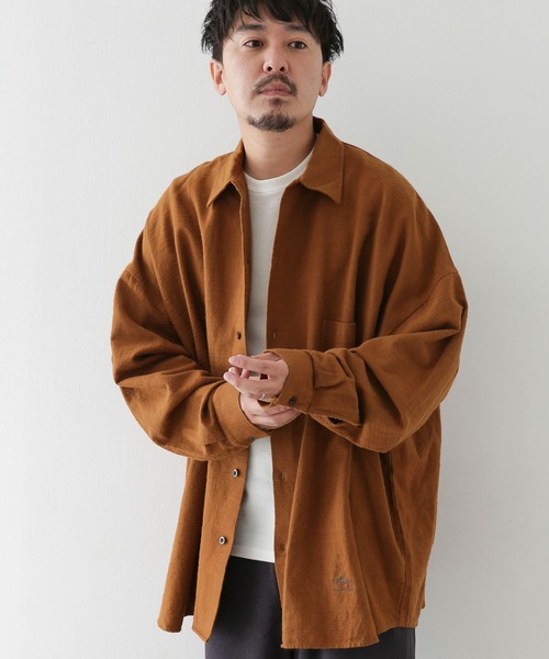 ARMY TWILL（アーミーツイル）の「ARMY TWILL　Cotton Slab BigShirts（シャツ/ブラウス・メンズ・オフホワイト/チャコールグレー/ブラウン・MEDIUM/LARGE）」の3枚目の写真