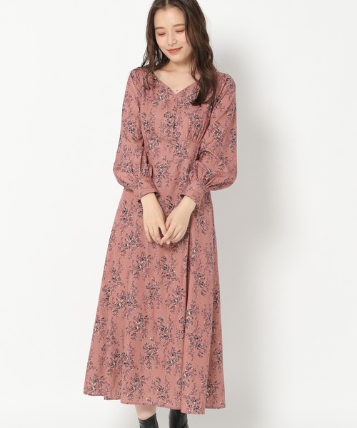 mysty woman（ミスティウーマン）の「スタイルアップフラワーワンピ 256810（ワンピース・レディース・ブラック/アイボリー/モカ/ピンク系・FREE）」の4枚目の写真