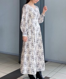 mysty woman | スタイルアップフラワーワンピ 256810(ワンピース)
