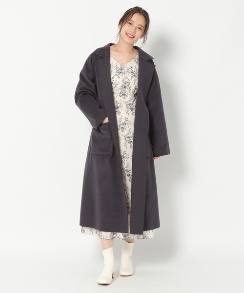 mysty woman（ミスティウーマン）の「スタイルアップフラワーワンピ 256810（ワンピース・レディース・ブラック/アイボリー/モカ/ピンク系・FREE）」の5枚目の写真