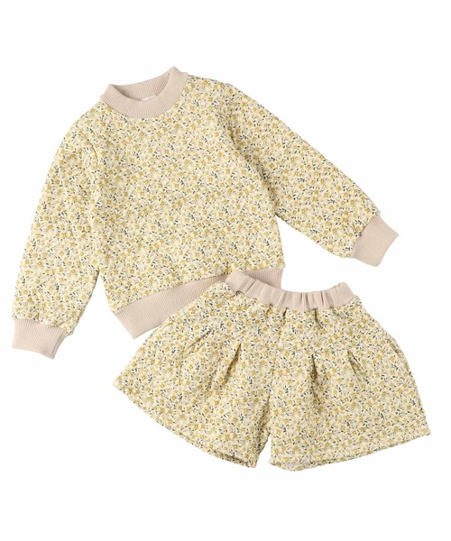 la poche biscuit（ラポシェビスキュイ）の「小花柄ニットキルトワンマイルウェア（ルームウェア/パジャマ・キッズ・ラベンダー/イエロー・120/110/130/80/140/90/100）」の4枚目の写真