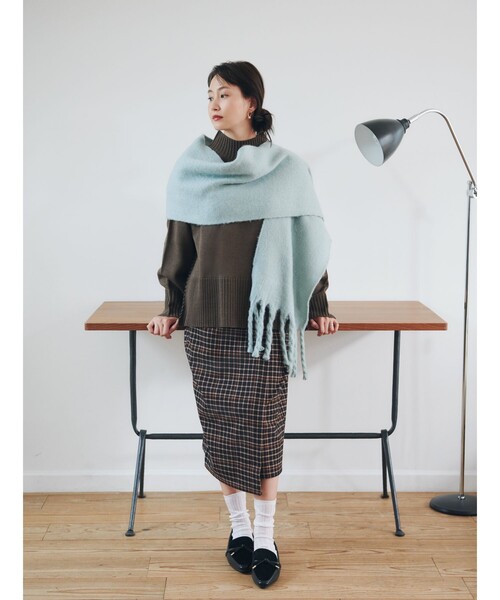 DRESKIP(ドレスキップ)の「◆ボリュームフリンジストール(ストール/ショール・レディース・グレー/グリーン/ライトベージュ/ピンク系・00)」の9枚目の写真