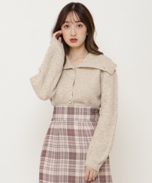 WILLSELECTION（ウィルセレクション）の「ヘアリーケーブルビッグカラーニット（ニット/セーター）」
