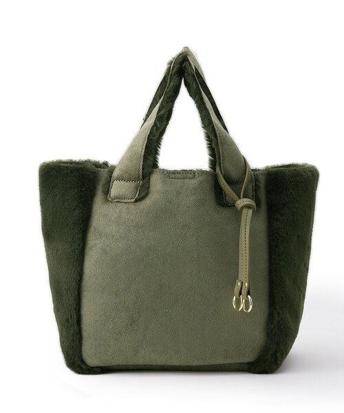 SHOO・LA・RUE（シューラルー）の「◆ムートン調フェイクファートート（トートバッグ・レディース・ブラック/ブルー/サンドベージュ/ナチュラル/キャメル/カーキ系4/ピンク系・00）」の4枚目の写真