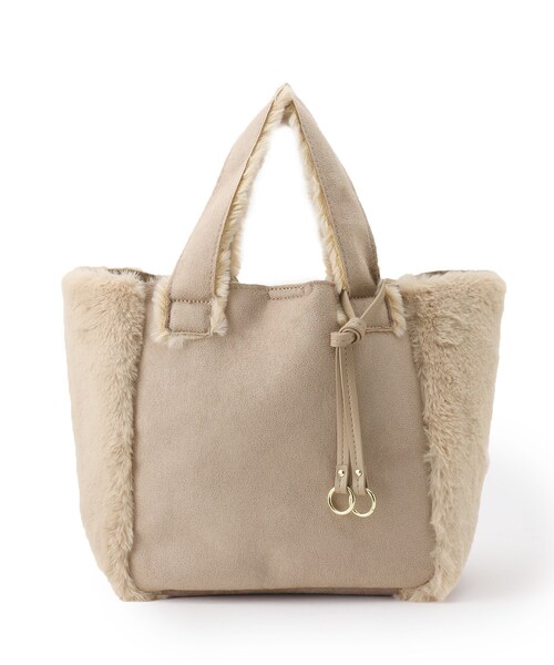 SHOO・LA・RUE（シューラルー）の「◆ムートン調フェイクファートート（トートバッグ・レディース・ブラック/ブルー/サンドベージュ/ナチュラル/キャメル/カーキ系4/ピンク系・00）」の3枚目の写真