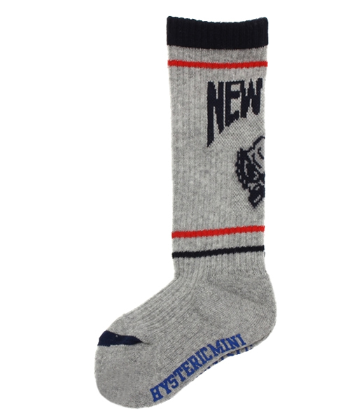 HYSTERIC MINI（ヒステリックミニ）の「Rolling mini NEW YORK state mind ライン ハイソックス（ソックス/靴下・キッズ・ブラック/ホワイト/グレー/レッド・19/22/13/16）」の3枚目の写真