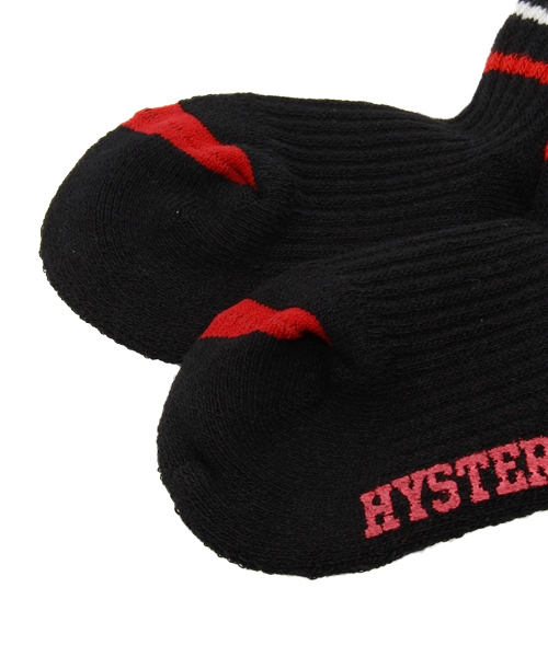 HYSTERIC MINI（ヒステリックミニ）の「Rolling mini NEW YORK state mind ライン ハイソックス（ソックス/靴下・キッズ・ブラック/ホワイト/グレー/レッド・19/22/13/16）」の7枚目の写真