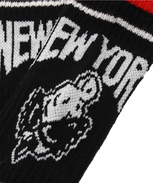 HYSTERIC MINI（ヒステリックミニ）の「Rolling mini NEW YORK state mind ライン ハイソックス（ソックス/靴下・キッズ・ブラック/ホワイト/グレー/レッド・19/22/13/16）」の6枚目の写真