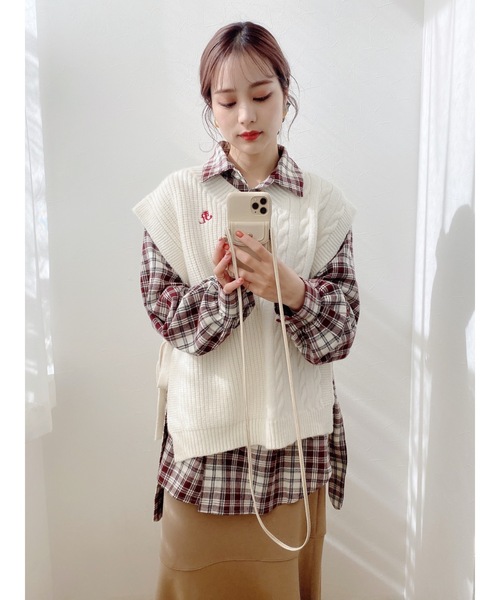 jumelle（ジュメロ）の「バックロングベスト（ニット/セーター・レディース・アイボリー・FREE）」の14枚目の写真