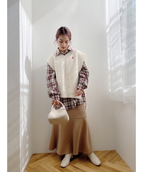 jumelle（ジュメロ）の「バックロングベスト（ニット/セーター・レディース・アイボリー・FREE）」の19枚目の写真