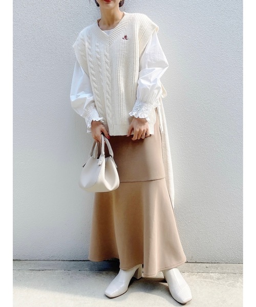 jumelle（ジュメロ）の「バックロングベスト（ニット/セーター・レディース・アイボリー・FREE）」の15枚目の写真