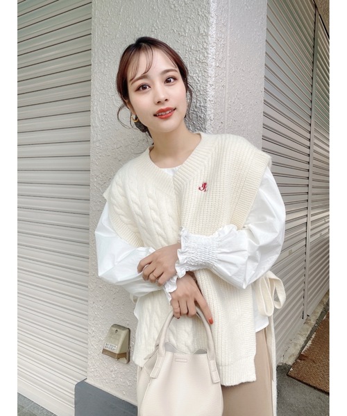 jumelle（ジュメロ）の「バックロングベスト（ニット/セーター・レディース・アイボリー・FREE）」の22枚目の写真