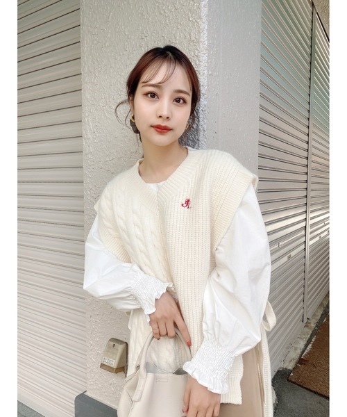 jumelle（ジュメロ）の「バックロングベスト（ニット/セーター・レディース・アイボリー・FREE）」の18枚目の写真