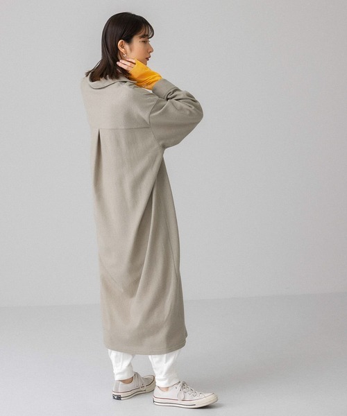 KBF（ケイビーエフ）の「起毛シャツワンピース（ワンピース・レディース・グリーン系その他/ライトベージュ/カーキ/グレー・ONE）」の9枚目の写真