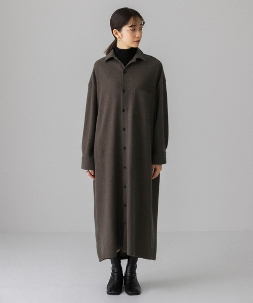 KBF（ケイビーエフ）の「起毛シャツワンピース（ワンピース・レディース・グリーン系その他/ライトベージュ/カーキ/グレー・ONE）」の21枚目の写真