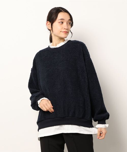 MAISON DE THERESE（メゾン ド テレーズ）の「フェイクレイヤードボアパーカー（スウェット・レディース・ブラウン/ネイビー/ピンク/ホワイト/ワイン・MEDIUM）」の3枚目の写真