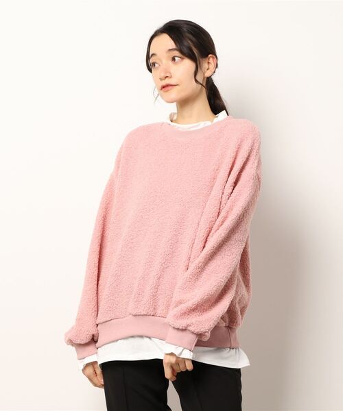 MAISON DE THERESE（メゾン ド テレーズ）の「フェイクレイヤードボアパーカー（スウェット・レディース・ブラウン/ネイビー/ピンク/ホワイト/ワイン・MEDIUM）」の4枚目の写真