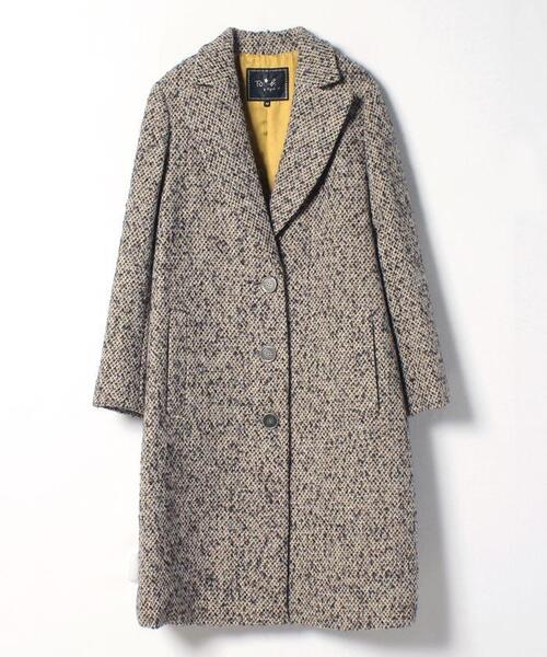 To b. by agnes b.（トゥービーバイアニエスベー）の「WQ51 MANTEAU ツイードコート（その他アウター・レディース・イエロー系その他・36）」の2枚目の写真
