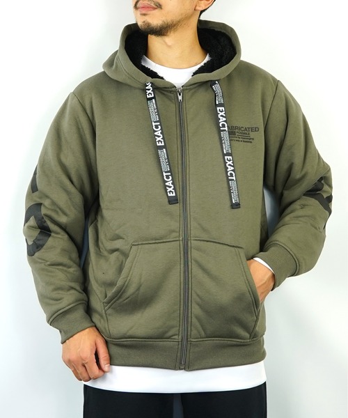 Burner(バーナー)の「【GROOVY STORE】バックプリントフードアウター裏ボアジャケットジップアップ(ブルゾン・メンズ・ブラック/ブルー/カーキ・L/M/LL)」の14枚目の写真