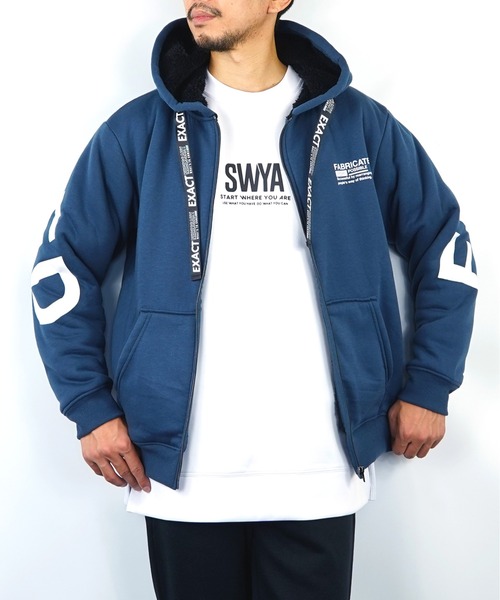 Burner(バーナー)の「【GROOVY STORE】バックプリントフードアウター裏ボアジャケットジップアップ(ブルゾン・メンズ・ブラック/ブルー/カーキ・L/M/LL)」の13枚目の写真