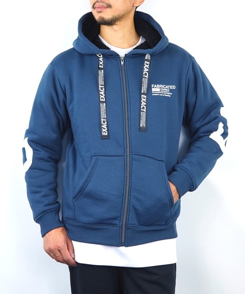 Burner(バーナー)の「【GROOVY STORE】バックプリントフードアウター裏ボアジャケットジップアップ(ブルゾン・メンズ・ブラック/ブルー/カーキ・L/M/LL)」の9枚目の写真