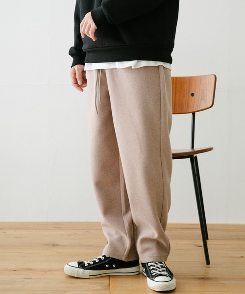 ITEMS URBANRESEARCH(アイテムズ アーバンリサーチ)の「圧縮カット 裏配色ウエストリブパンツ(その他パンツ・メンズ・ブラック/ベージュ/オフホワイト・MEDIUM/LARGE)」の5枚目の写真