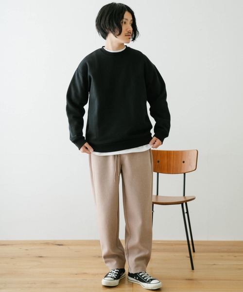 ITEMS URBANRESEARCH(アイテムズ アーバンリサーチ)の「圧縮カット 裏配色ウエストリブパンツ(その他パンツ・メンズ・ブラック/ベージュ/オフホワイト・MEDIUM/LARGE)」の11枚目の写真