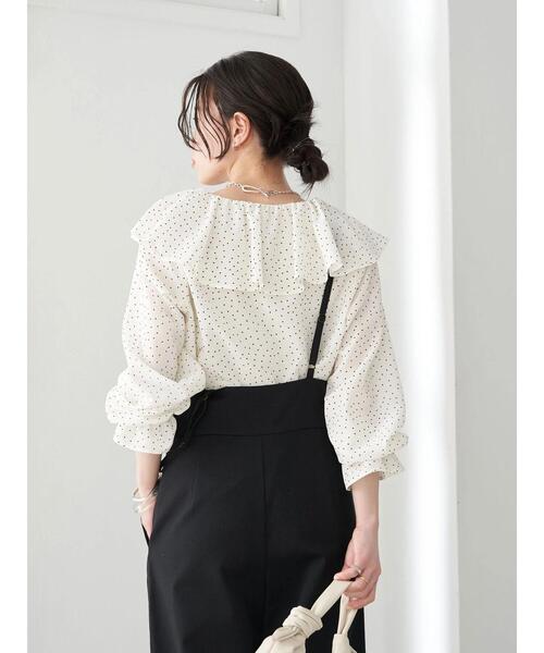 earth music&ecology(アースミュージックアンドエコロジー)の「ビックカラーブラウス*(シャツ/ブラウス・レディース・オフホワイト/ドット/モカ・FREE)」の8枚目の写真