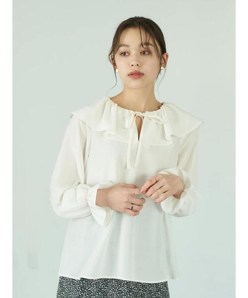 earth music&ecology(アースミュージックアンドエコロジー)の「ビックカラーブラウス*(シャツ/ブラウス・レディース・オフホワイト/ドット/モカ・FREE)」の12枚目の写真