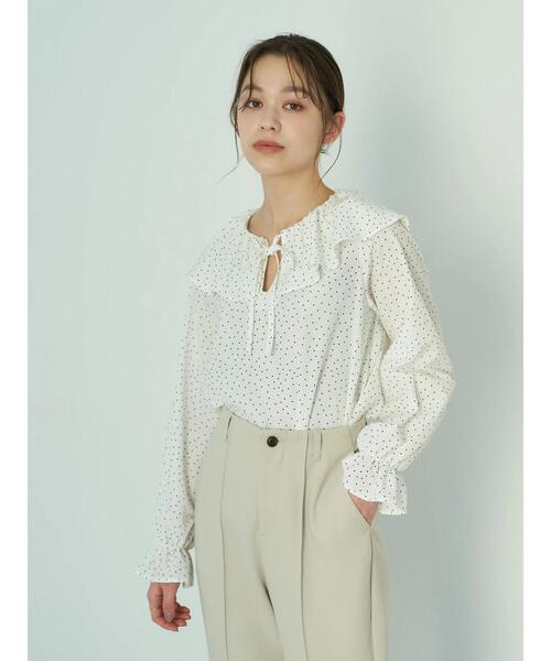 earth music&ecology(アースミュージックアンドエコロジー)の「ビックカラーブラウス*(シャツ/ブラウス・レディース・オフホワイト/ドット/モカ・FREE)」の18枚目の写真