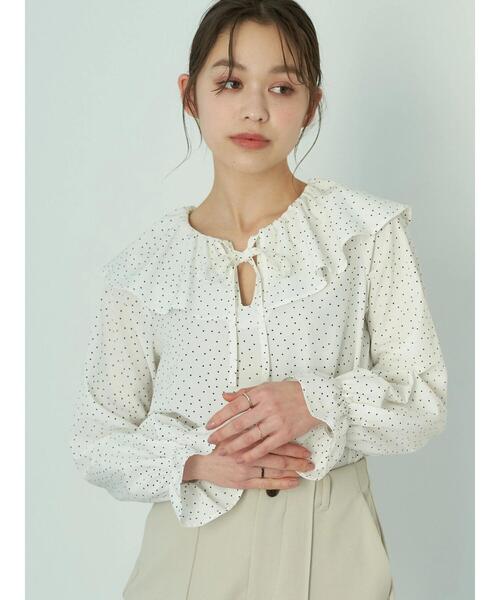 ビックカラーブラウス【WHITE】 ビックカラーノースリブラウス(ホワイト) | myinemy's STORE