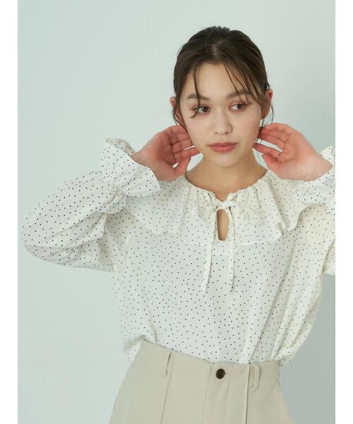 earth music&ecology(アースミュージックアンドエコロジー)の「ビックカラーブラウス*(シャツ/ブラウス・レディース・オフホワイト/ドット/モカ・FREE)」の20枚目の写真